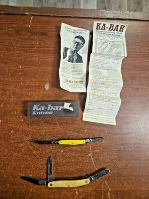 复古 Kabar Stockman 1092 & 1054 口袋刀 2 件装 — 第 1/4 张图片