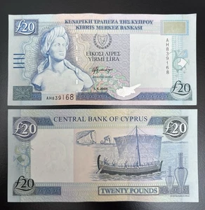 UNC Cyprus £20 Twenty Pounds Banknote 2004 Last Pre-Euro Issue - Picture 1 of 2