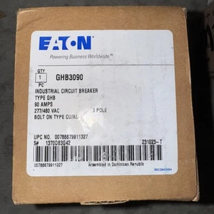NEW IN BOX Eaton - GHB3090 90A 277/480v 3 Pole Circuit Breaker - Picture 1 of 1