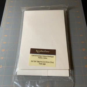 Recollections 4x5.5 BLANK CARDS & ENVELOPES Pack of 25 Ivory - Picture 1 of 2