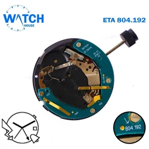 ETA 804.192 Schweizer Uhrwerk, Datumsscheibe bei 3, 3 Zeiger ohne Schaft, Alarm. - Bild 1 von 2