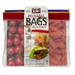 Joie Sacchetti Riutilizzabili 46,5 fl oz Confezione da 6 Snack Panino Dolci - Foto 1 di 2
