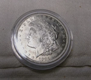 1921 P Stempelglanz Morgan Silber Dollar 1 Dollar sehr schön - Bild 1 von 2