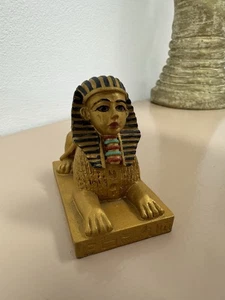 Golden Sphinx Figurine Statue 7cm Pharoah New - Picture 1 of 6