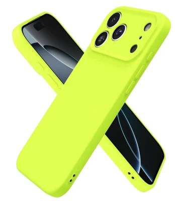 Funda para teléfono TPU flexible de gel de silicona suave verde neón para iPhone 17 Pro Max Foto 1 de 4