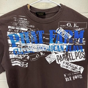 Vintage Phat Farm Brown T Shirt Mens Size XL Hip Hop Y2K Big Graphic - Picture 1 of 15