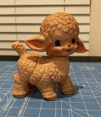 Vintage Sun Rubber Co Pink Lamb Squeak Toy - Image 1 of 4