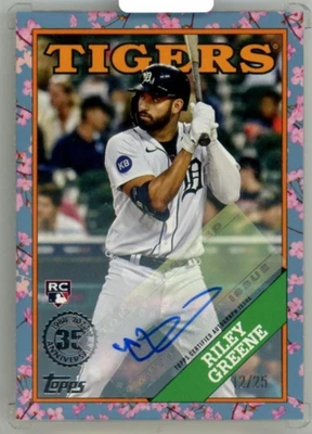 2023 Topps Baseball Japan Edition Riley Greene #88B-4 1988 Cherry Tree Auto /25 - Image 1 of 2