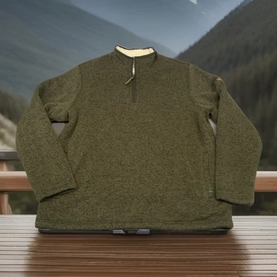 Orvis Fleece Sherpa gefütterter Pullover Sweater Herren 2XL Quarter Zip Classic Forest - Bild 1 von 4