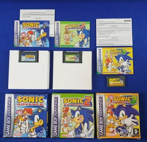 gba SONIC ADVANCE x3 1 + 2 + 3 Boxed & Manuals Game Boy Advance PAL REGION FREE - Picture 1 of 21