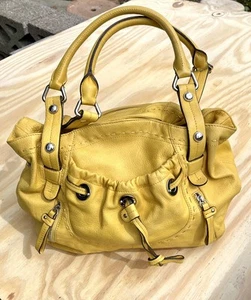 B MAKOWSKI  Yellow/Light Mustard Leather Shoulder Handbag EXCELLENT CONDITION - Picture 1 of 8