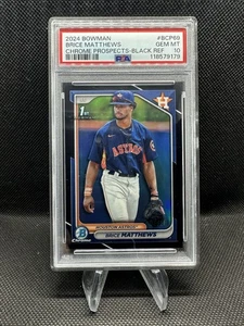 Brice Matthews 2024 Bowman Black Refractor /10 PSA 10 - Bild 1 von 2