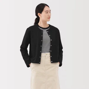 MUJI Cardigan Felpa Donna Nero FedEx - Foto 1 di 8