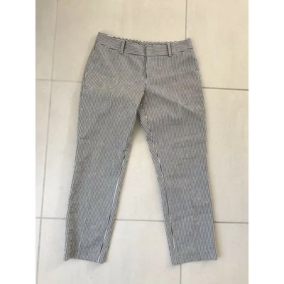 Club Monaco Pants Women Sz 0 Cropped Low Rise Striped Seersucker Trouser - Image 1 of 4