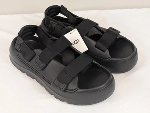 UGG schwarz Stratus Plateau Riemchen Wasser Sandalen 1153078 schwarz Herren Größe 10 neu mit Etikett - Bild 1 von 15