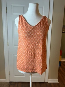 Camiseta sin mangas Jill para mujer talla pequeña naranja floral lino verano ligera  - Imagen 1 de 6