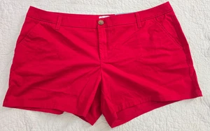 NEU Liz Claiborne klassische Shorts sitzt an der Taille Damen rot Größe/20 neu mit Etikett $ 37 - Bild 1 von 7