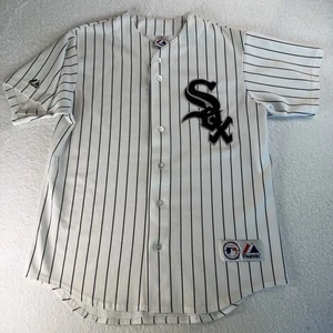 Camiseta de béisbol en blanco MLB a rayas blancas grandes de los 90 de los Chicago White Sox - Imagen 1 de 11