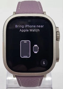 Apple Watch Ultra 2 49mm Cellular Smartwatch Titanium Case Premium Leather Band - Picture 1 of 12