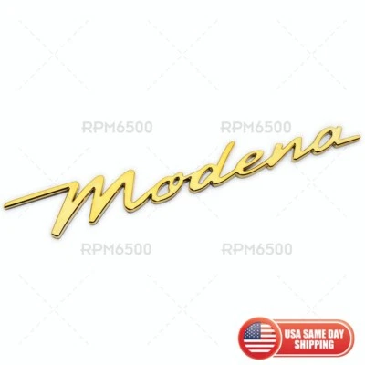 For Maserati Modena Side Fender Marker Nameplate Emblem Badge Sport Gold Chrome - Image 1 of 4