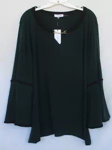 Calvin Klein Woman Blouse Green Bell Sleeve 3X NWT - Picture 1 of 9
