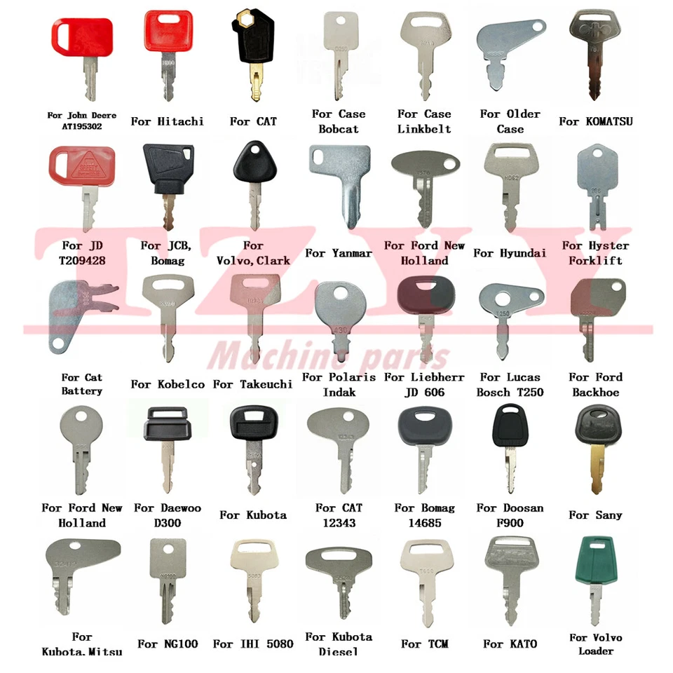 Heavy Construction Equipment Operator 35 Ignition Key Set for Cat Case Komatsu - Image 1 of 1