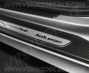 4x Audi Sport Logo Premium Cast Door Sill Decals Stickers TT RS Quattro S-line - Picture 1 of 5