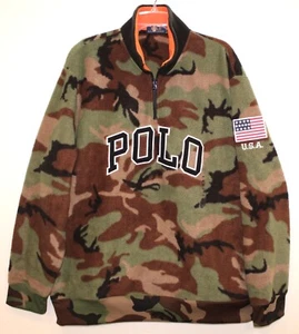 Chaqueta polar Polo Ralph Lauren para hombre camuflaje 1/2 cremallera POLO NUEVA CON ETIQUETAS $148 talla M - Imagen 1 de 4