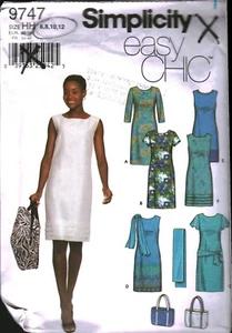 9747 Vintage Simplicity SEWING Pattern Misses 1990s Dress 3 Lengths Bag Scarf 12 - Picture 1 of 2