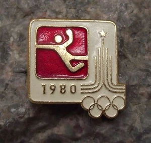 1980 Moscow Russia Summer Olympic Games Handball Hand Ball Event Pin Badge - Picture 1 of 3