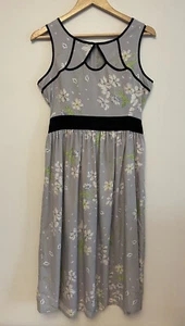 DOROTHY PERKINS Womens grey floral Sleeveless A-Line knee length dress size 10 - Picture 1 of 15