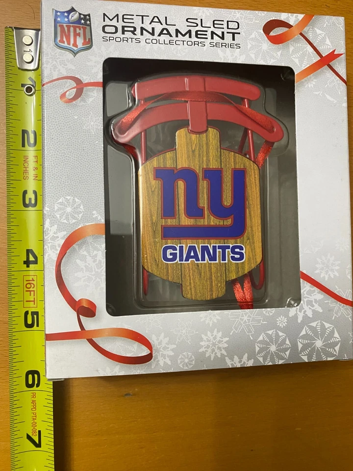 NY GIANTS NFL Trineo de Metal Adorno de Navidad 3.5" Foto 1 de 1