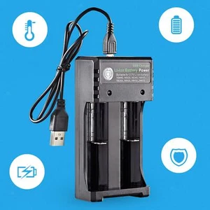 2-Slots USB Batteries Charger for 18650 for Rechargeable Batteries 3.7 Volts - Picture 1 of 10