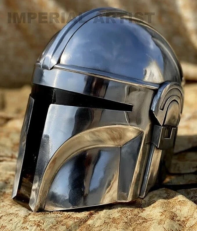 Casque En Acier Mandalorien Unique STARWARS Cosplay Prop Casque Boba Fett - Photo 1/4