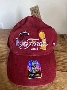 ‘47 Brand 2014 NBA The Finals Miami Heat Basketball Baseball Hat Cap-New w/ Tags - Picture 1 of 6