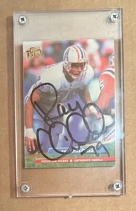 Ray Childress SIGNED 1992 Fleer Ultra card #140 in screwdown holder- Oilers - Picture 1 of 2