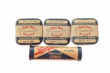 3 Old LC Smith Corona Typewriter Ribbon Tins & Libby Bouillon Cubes Tin