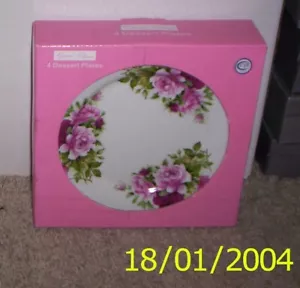 Gracie China ROSES Dessert Salad Plates set of 4 NIB - Picture 1 of 4