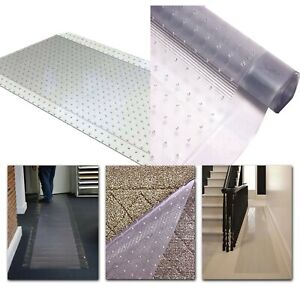 Plastic Vinyl Film Carpet Protector Roll Clear Chair Runner Home Office Stairs 