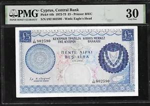 CYPRUS 5 pounds 1.11.1972 PMG 30 Very Fine ! Very rare! - Picture 1 of 2