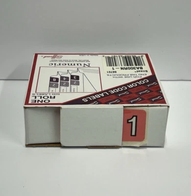 SMEAD BA300RN - 1 Numeric Color Code PINK End Tab - 500 Labels per Roll 66701 - Image 1 of 2