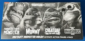 TEENAGE MUTANT NINJA TURTLES NECA 4 PACK UNIVERSAL MONSTERS BLACK & WHITE TMNT - Picture 1 of 3