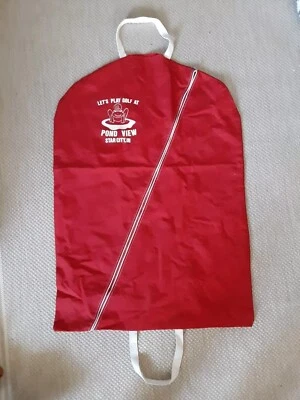 Vintage Folding Garment Bag Star City Indiana Let's Play Golf At Pond View Frog - Изображение 1 из 4
