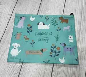 Thrive Causemetics 10.25”x 8.25” Cosmetic Zipper Make Up Bag - Dog “Kindness Is” - Picture 1 of 16