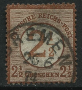 German Empire 1874 Large Shield 2 1/2 gr on 2 1/2 gr orange brown used - Bild 1 von 1