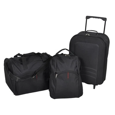 Reisetaschen SET 3-teilig Trolley Reisetaschen Rucksack Kofferset schwarz NEU - Bild 1 von 4