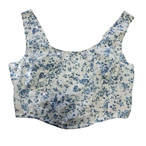 Top corto Babydoll floral para mujer Lechera se adapta a S Cottagecore Coquette - Imagen 1 de 5