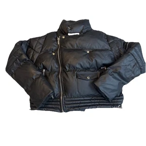 Maniere De Voir Mujer’s Mate Elegante Chaqueta de Motocicleta Puffer Cremallera Abrigo Pequeño - Imagen 1 de 24