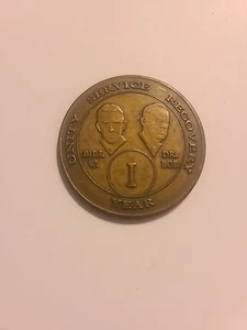 Alcoholics Anonymous 1 Year AA Bronze Medallion Coin Token Chip Sobriety Sober - Picture 1 of 2