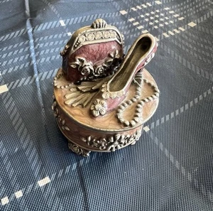 Cool VTG Trinket Box Purse Shoes Necklace Metal - Picture 1 of 5